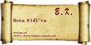 Bota Klára névjegykártya